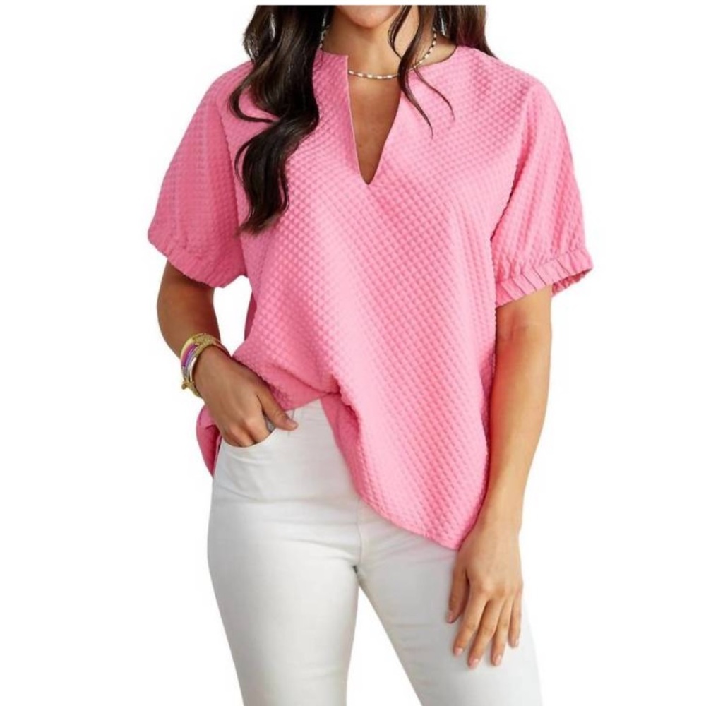 CARYN LAWN betsy quilted top in pink